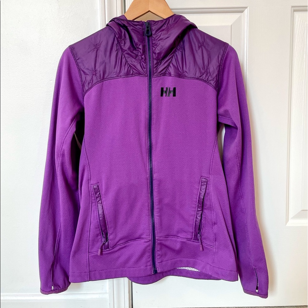 Helly Hansen Purple Midlayer Jacket with Orange Detail Hood - Medium